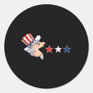 Adesivo Redondo 4 de julho Tio Sam American Stars Divertimento Gar