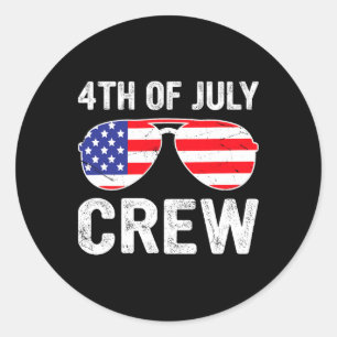 Adesivo Redondo 4 De Julho Tripulações Que Correspondem A Enfeites