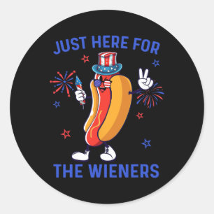 Adesivo Redondo 4 De Julho Wieners Eua American Flag Patriótico Me