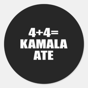 Adesivo Redondo 4 Mais 4 Iguais A Kamala Ate Vote Kamala Engraçado