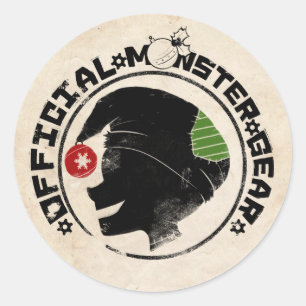 Adesivo Redondo 4 monstro pequenos - logotipo 2 do feriado de