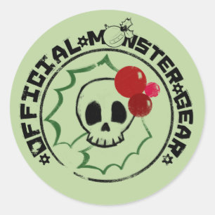 Adesivo Redondo 4 monstro pequenos - logotipo 2 do feriado de