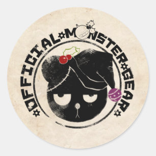 Adesivo Redondo 4 monstro pequenos - logotipo do feriado de