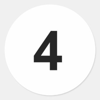 Adesivo Redondo 4 - número quatro