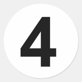 Adesivo Redondo 4 - número quatro