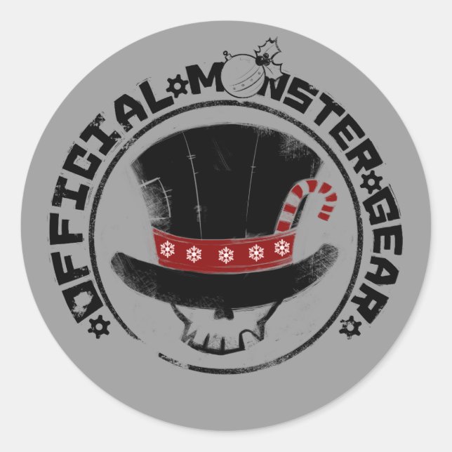 Adesivo Redondo 4 pequenos monstros - Logotipo Andy Holiday (Frente)