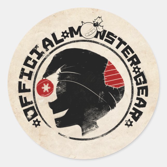 Adesivo Redondo 4 pequenos monstros - Logotipo de feriado nigel (Frente)