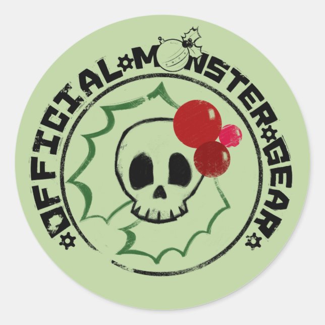 Adesivo Redondo 4 Pequenos Monstros - Nessa Holiday Logo 2 (Frente)