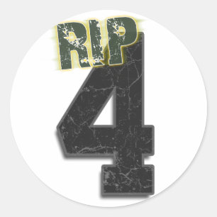 Adesivo Redondo #4 RIP Brett Favre Funeral Sticker (decal)