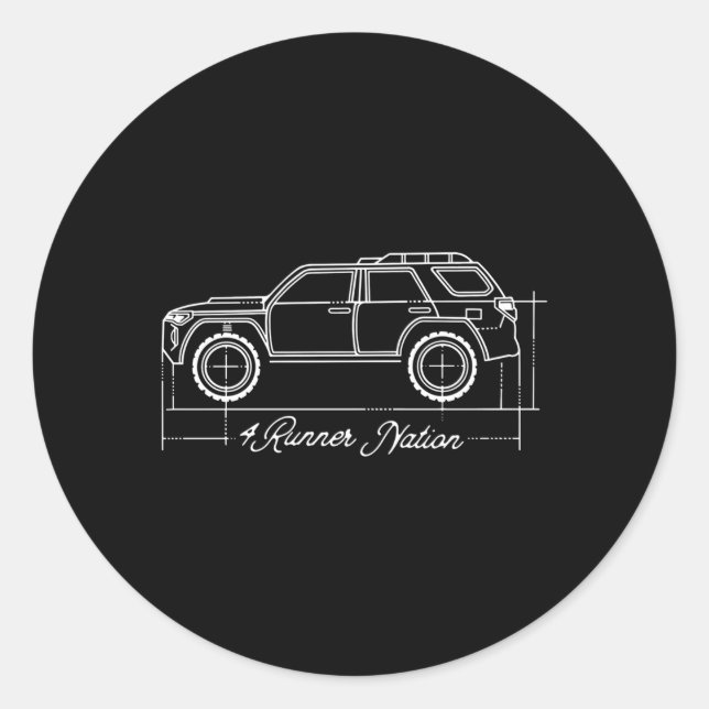 Adesivo Redondo 4Runner Nation 5 Gen 4R Blueprint (Frente)