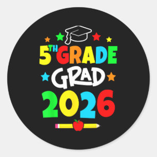 Adesivo Redondo 5º ano 2026 quinta série graduado escola primária