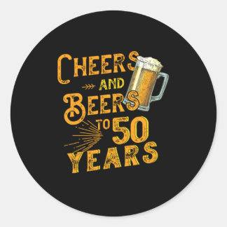 Adesivo Redondo 50ª Festa de aniversário 1970 Queijos E Cervejas A