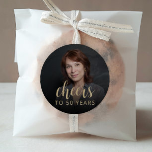 Adesivo Redondo 50ª Festa de aniversário de torcida por fotos