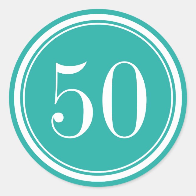 Adesivo Redondo 50ª Festa de aniversário de vinhetas e selo de env (Frente)