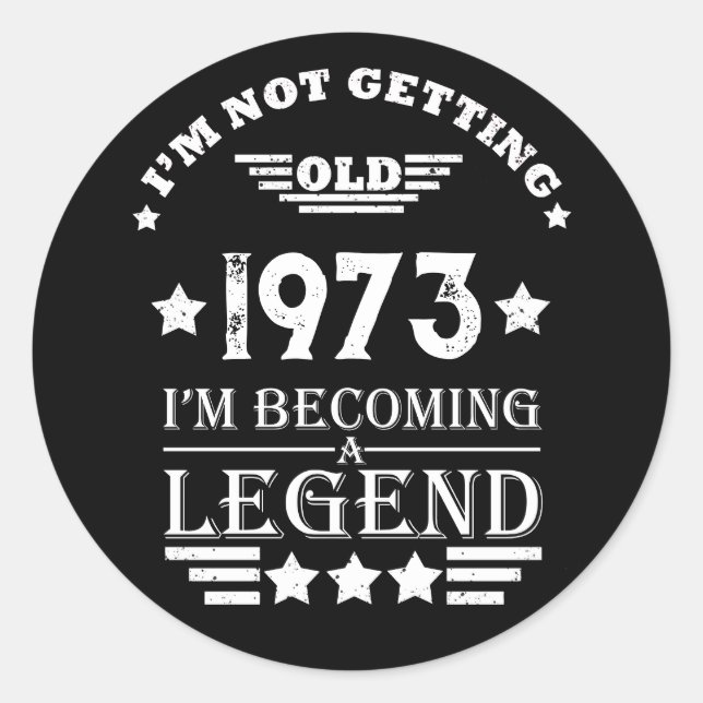 Adesivo Redondo 50ª festa de aniversário personalizada (Frente)