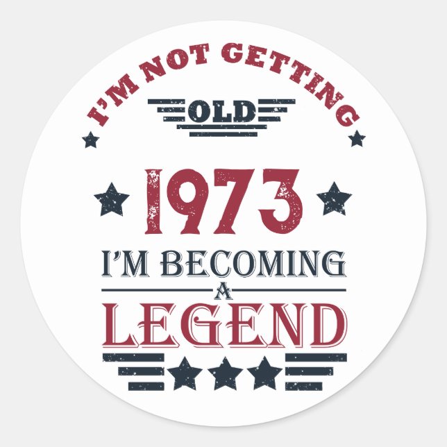 Adesivo Redondo 50ª festa de aniversário personalizada (Frente)