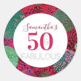 Adesivo Redondo 50º aniversário 50 e Fabuloso Partido Único