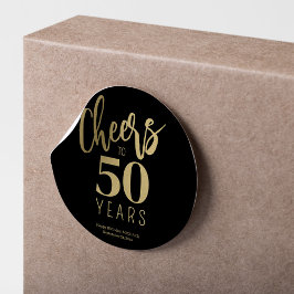 Adesivo Redondo 50º Aniversário aplaude 50 anos de ouro negro