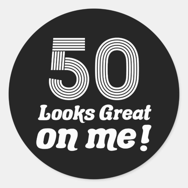 Adesivo Redondo 50º aniversário engraçado para ela (Frente)