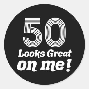 Adesivo Redondo 50º aniversário engraçado para ela