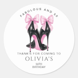 Adesivo Redondo 50º Aniversário, Fabuloso e 50 Obrigado