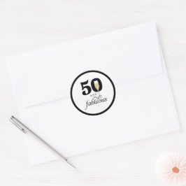 Adesivo Redondo 50º e Fabulosas Fábricas de envelopes de aniversár