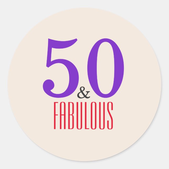 Adesivo Redondo 50º e fabuloso roxo (Frente)