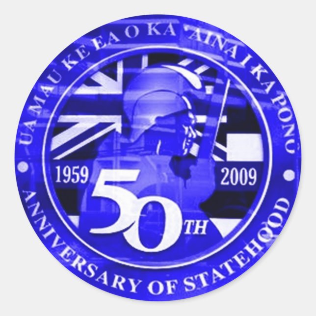 Adesivo Redondo 50º emblema de celebração do estado (Frente)
