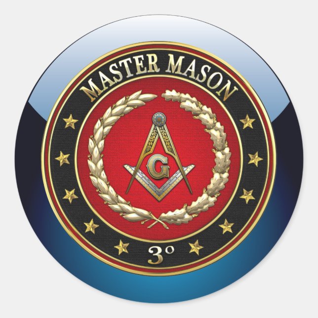 Adesivo Redondo [500] Master Mason, 3º Grau [Edição Especial] (Frente)