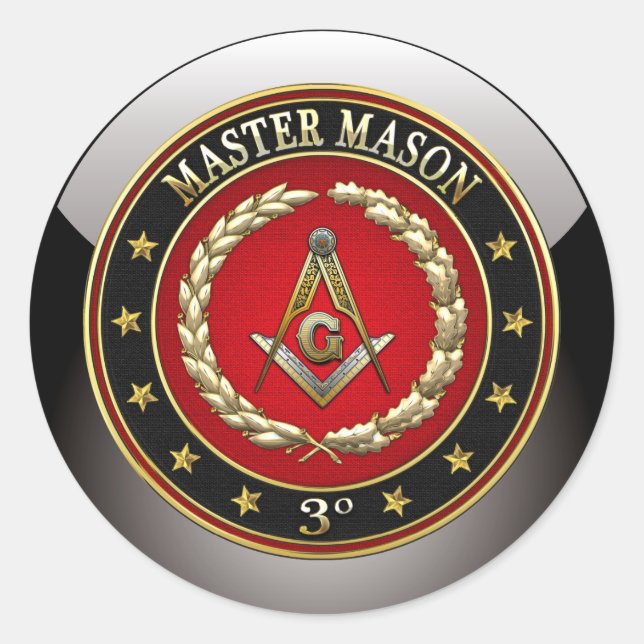 Adesivo Redondo [500] Master Mason, 3º Grau [Edição Especial] (Frente)