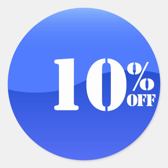 Adesivo Redondo 50% 50% DESCONTO Vender Sticker brilhante (Frente)