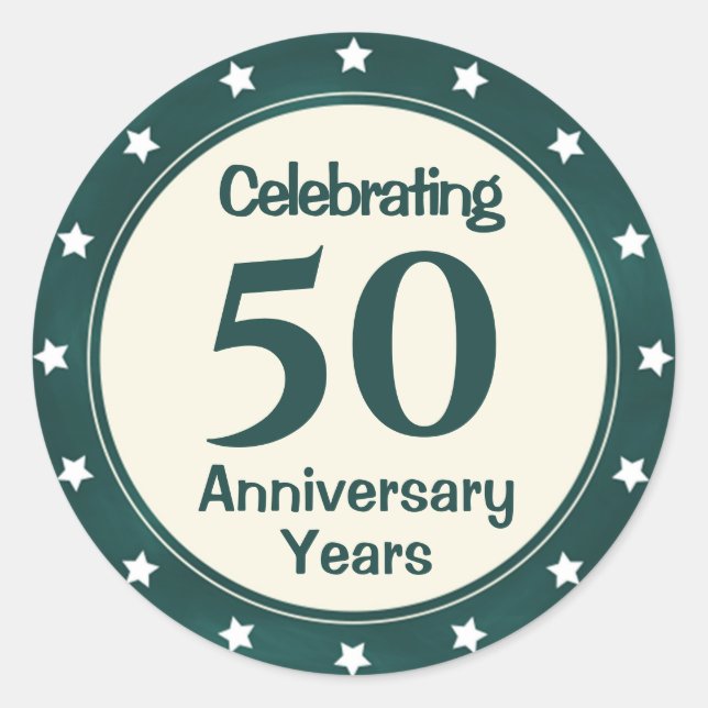 Adesivo Redondo 50 Anos de Aniversário  (Frente)