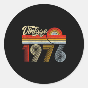 Adesivo Redondo 50 Anos de Idade Vintage Feito Em 1976 50º Anivers