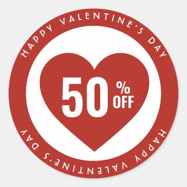 Adesivo Redondo 50%% de desconto de venda (Frente)