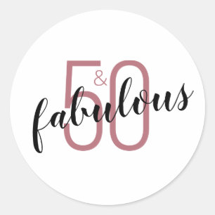 Adesivo Redondo 50 e 50.º Cartão de Nascimento Fabuloso