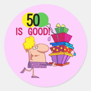 Adesivo Redondo 50 é Boas T-shirts e presentes