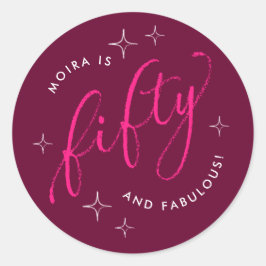 Adesivo Redondo 50 e Fabulosa Branca 50, Aniversário