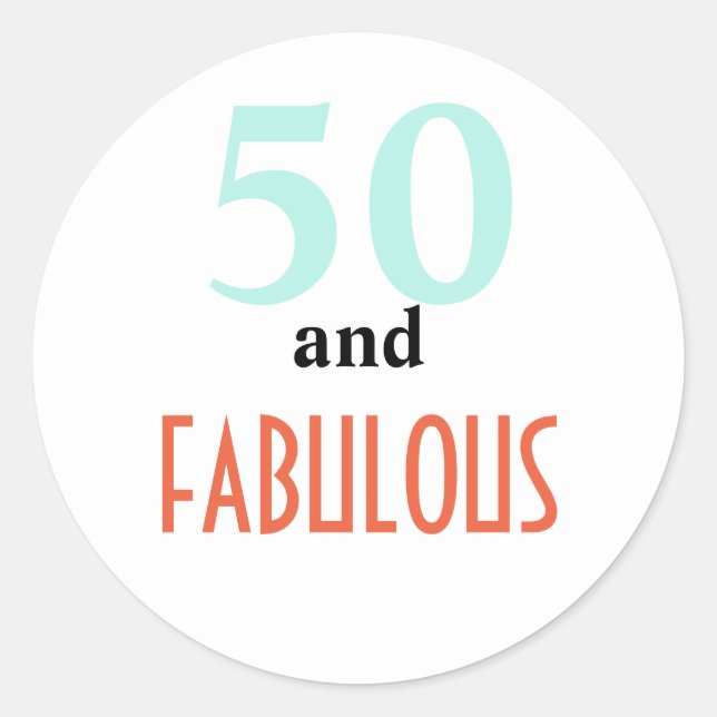 Adesivo Redondo 50 e fabuloso (Frente)