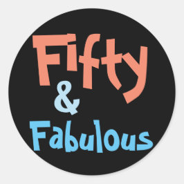 Adesivo Redondo 50 e fabuloso 50. º aniversário