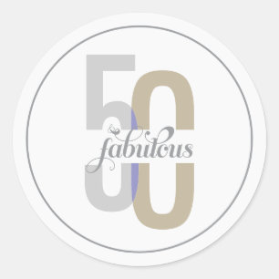 Adesivo Redondo 50 e fabuloso 50 anos Elegante