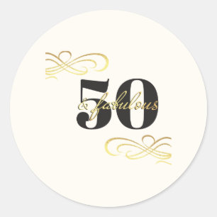 Adesivo Redondo 50 e Fabuloso Aniversário de 50 anos