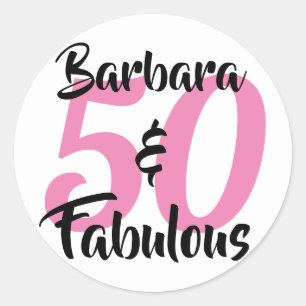 Adesivo Redondo 50 e Fabuloso Aniversário Personalizado