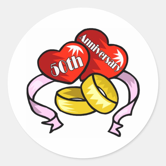 Adesivo Redondo 50.o aniversário (Frente)