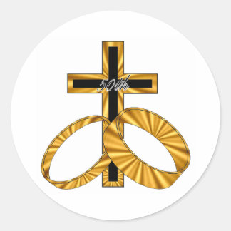 Adesivo Redondo 50.o aniversário de casamento