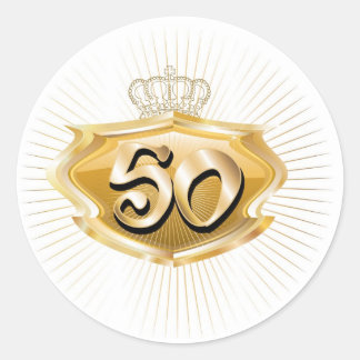 Adesivo Redondo 50.o aniversário ou aniversário
