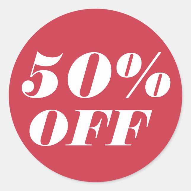 Adesivo Redondo 50% OFF Personalizar texto