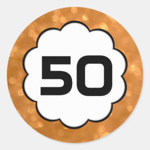 Adesivo Redondo 50 - Ouro Round Sticker