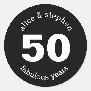 Adesivo Redondo 50th Anos fabulosos do aniversário 50