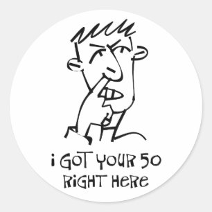 Adesivo Redondo 50th máquina desbastadora do nariz do aniversári