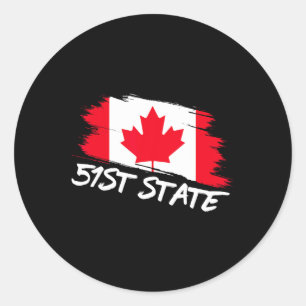Adesivo Redondo 51 Estado da rua Canadá 51 Meme Funny Trump
